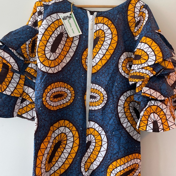 Unique print dress handmade with gems - Medium - Picture 9 of 13